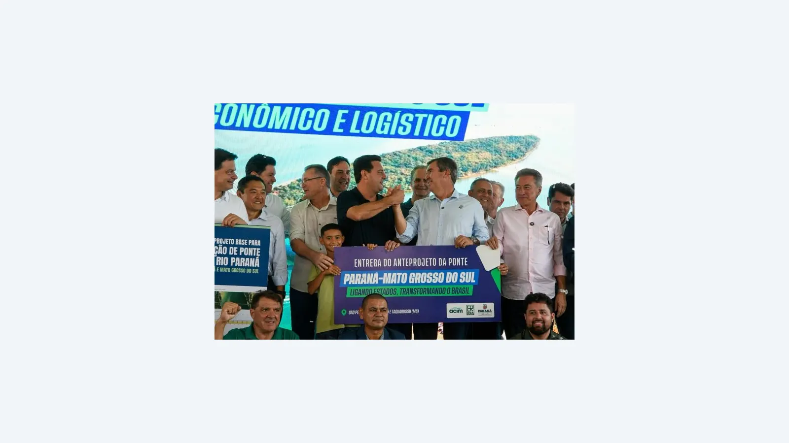 Governadores anunciam anteprojeto de ponte entre MS e Paraná