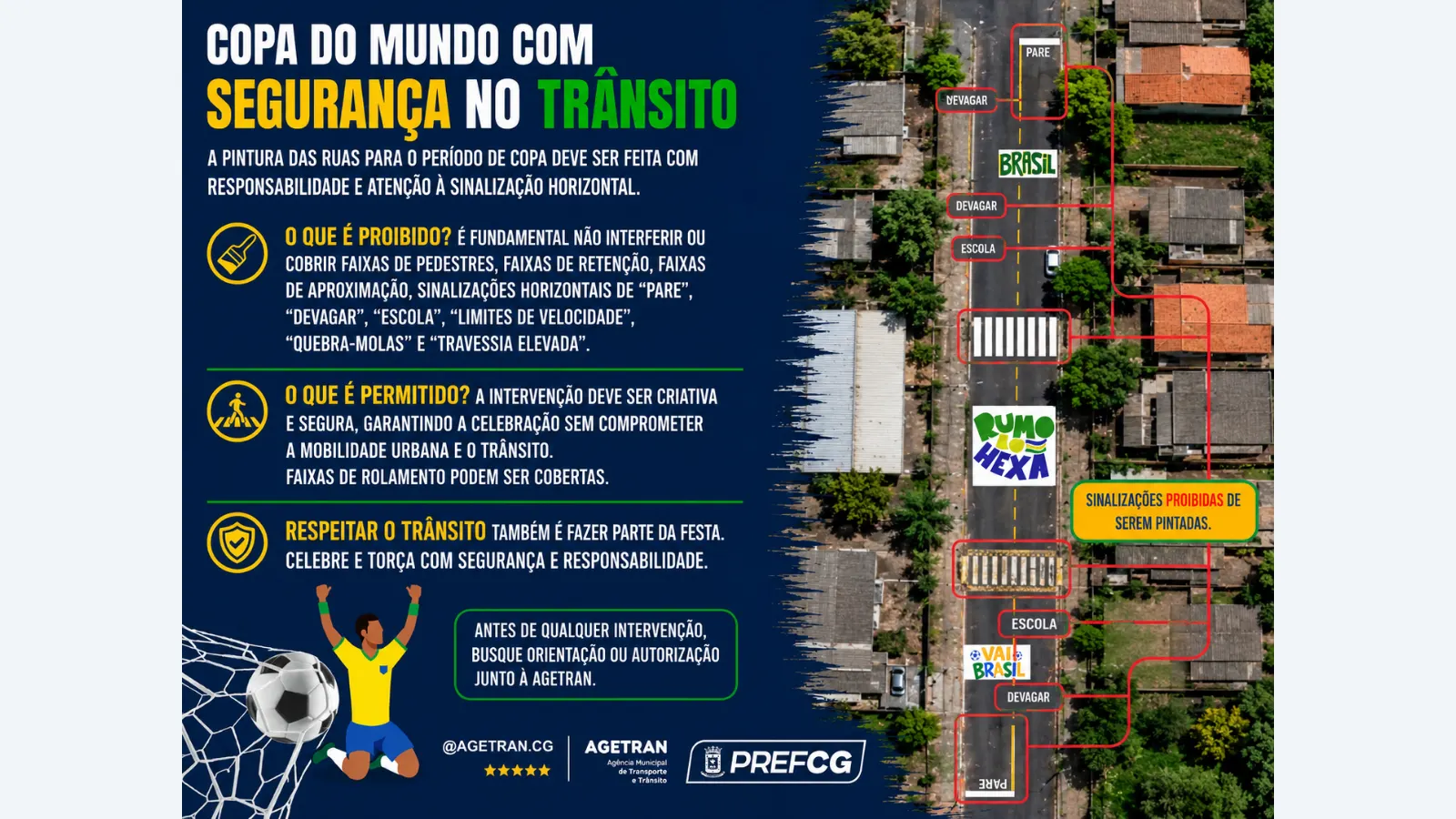 Agetran estabelece regras para pinturas de ruas durante a Copa do Mundo