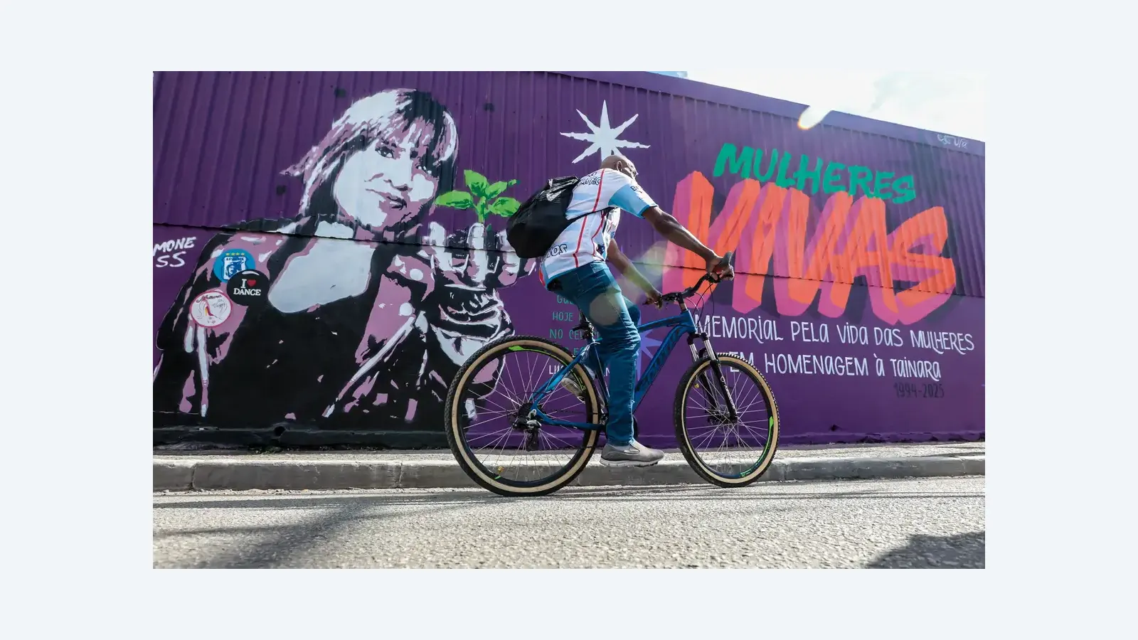 Mural em SP homenageia vítima de feminicídio e alerta contra violência