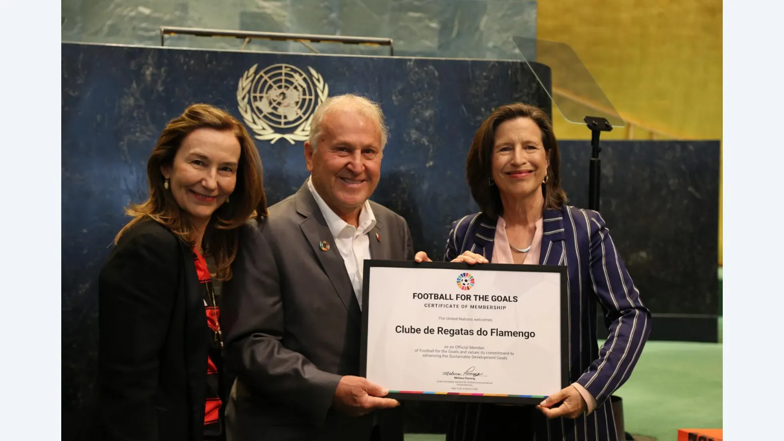 Zico oficializa adesão do Flamengo ao Futebol pelos Objetivos de Desenvolvimento Sustentável na ONU