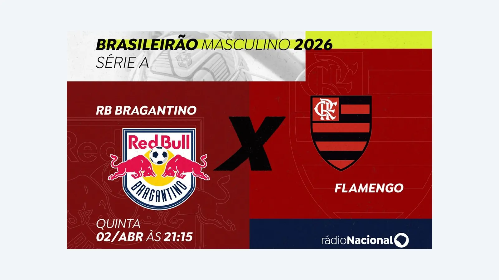 Rádio Nacional transmite RB Bragantino x Flamengo pelo Brasileirão