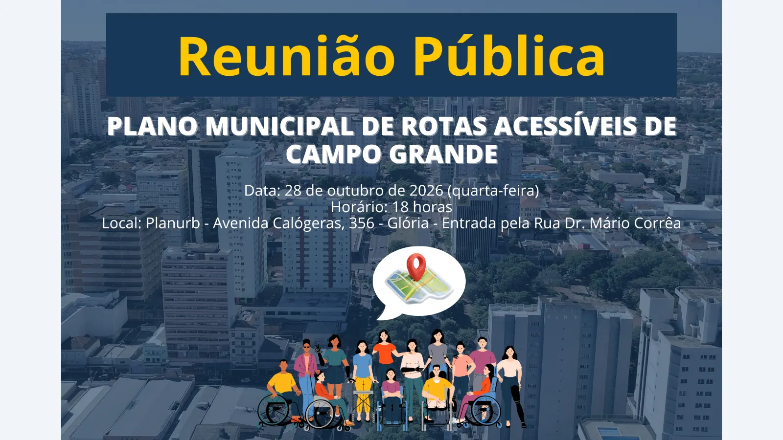 Campo Grande debate plano de rotas acessíveis em reunião pública nesta quarta-feira