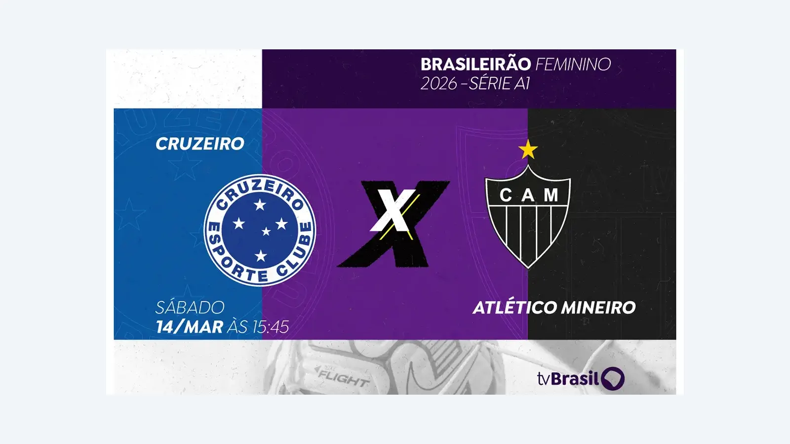 TV Brasil transmite clássico feminino Cruzeiro x Atlético Mineiro
