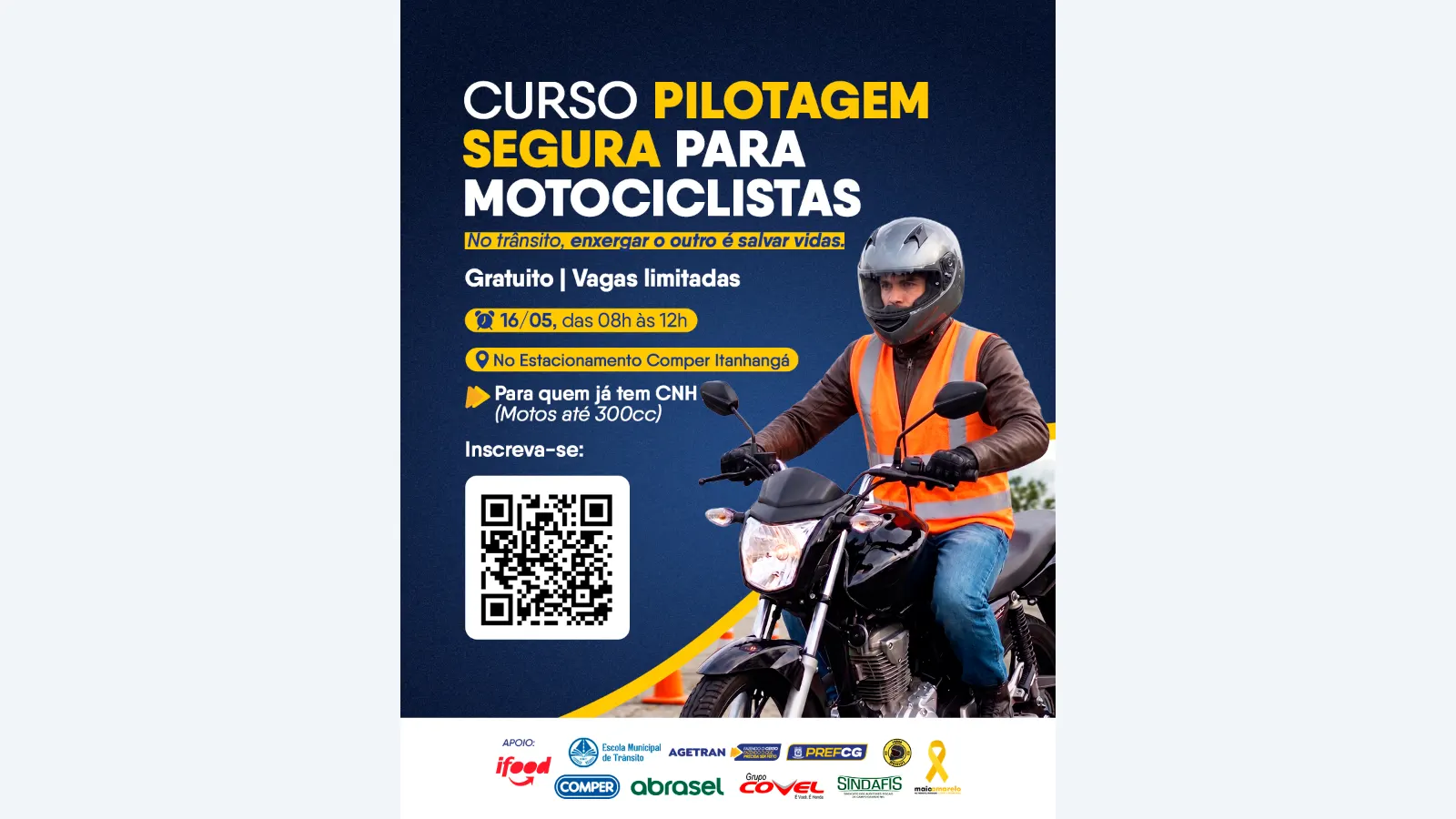 Agetran oferece curso gratuito de pilotagem segura em Campo Grande