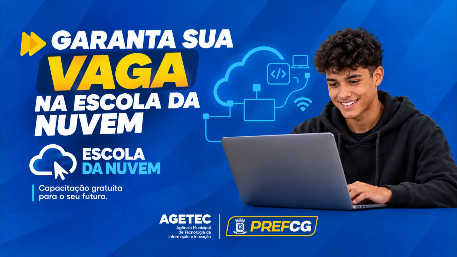 Prefeitura de Campo Grande e Escola da Nuvem oferecem cursos gratuitos online em tecnologia para jovens