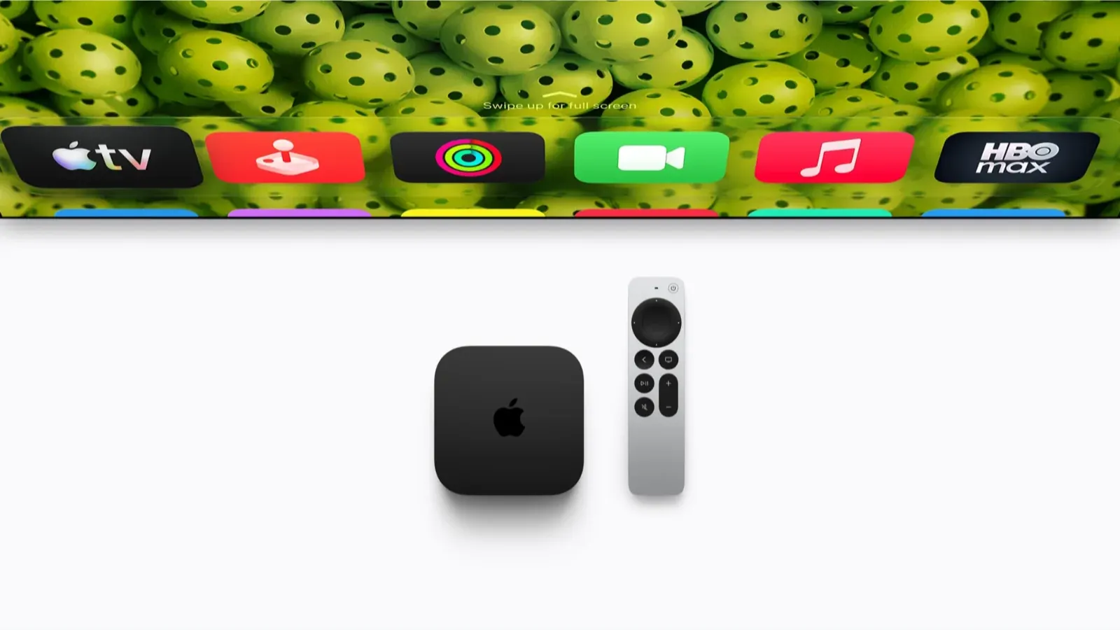 Imagem da Apple TV 4K com o Siri Remote.