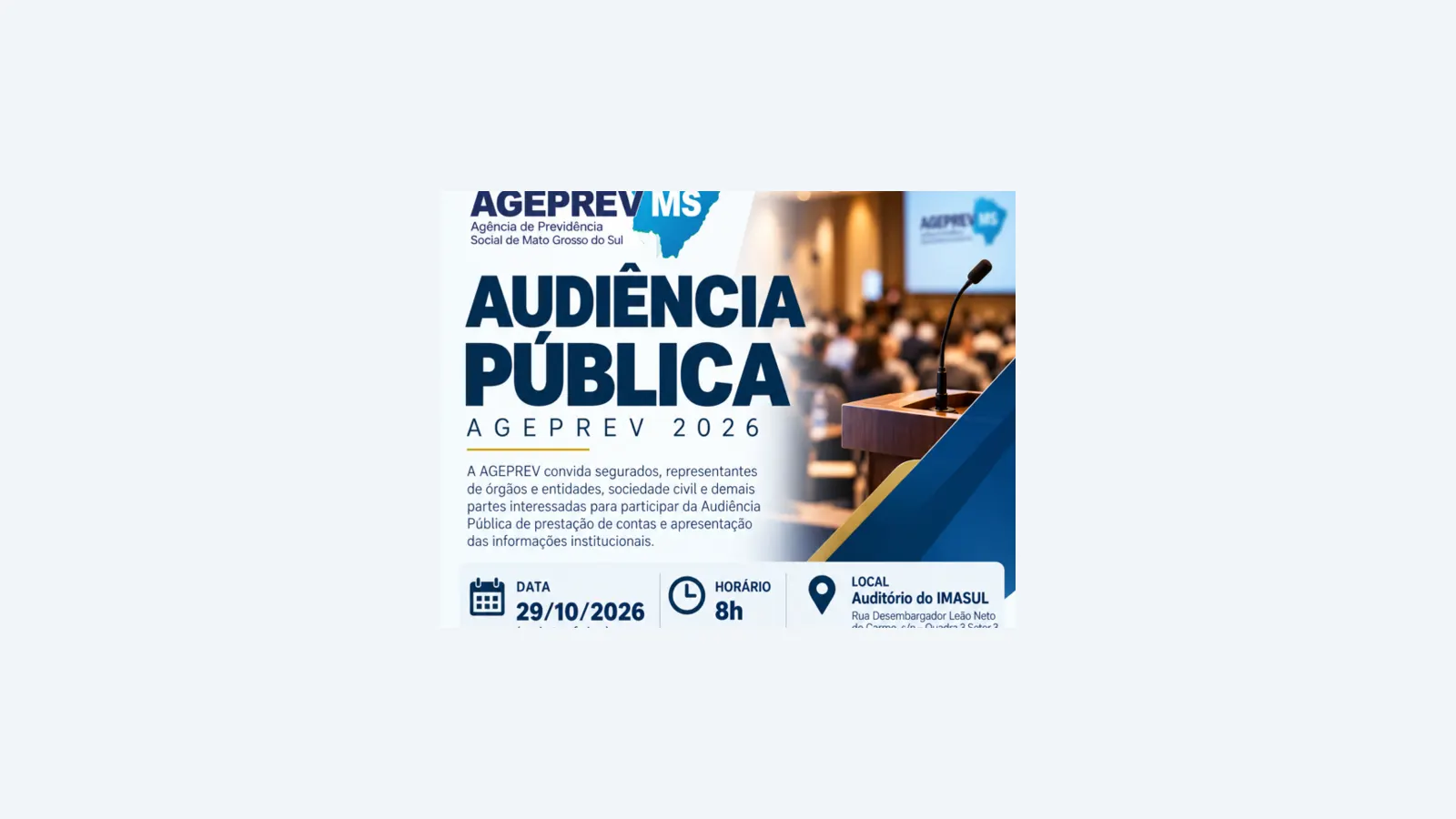 Ageprev-MS promove audiência pública sobre resultados da previdência estadual